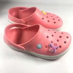 Croc Crocband Melon Clog Sandals Women 7 with Jibbitz